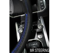 Per MG Magnette Zb 56-58 Volante IN Pelle Cover Blu Elettrico Doppio Punto