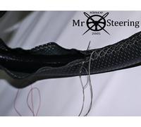 Per MG Mga 1955 - 1962 Perforata Volante IN Pelle Cover Grigio Doppio Punto