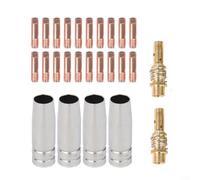 Per MIG Kit di strumenti di saldatura 26PCS per torcia MB15, 4 ugelli, 2 diffusori di gas, 20 punte di contatto 0 030 '' per un funzionamento regolare