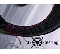 Per Mini 1275 Gt Perforata Volante IN Pelle Cover Rosa Acceso Doppio Punto