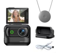 Per mini action camera panoramica con stabilizzazione integrata e controllo WiFi wireless più base magnetica per catturare filmati fluidi durante le escursioni in ombra nera (nero)