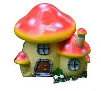 per mini casetta per funghi in resina, 10 x 8 cm, decorazione muschio per mini (rosso e giallo)