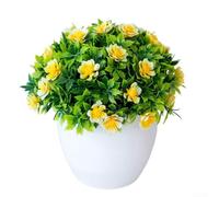 per mini Faux Eucalyptus Pot 15cm per salvia Verde Decor per (giallo) | Per stile eucalipto verde salvia, effetto vaso di pasta di carta, per texture foglia gelida, solo per uso interno