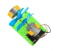 per MINI Generatore di turbine eoliche Kit scientifico Impara le energie rinnovabili Fisica Assemblaggio fai da te Design a doppio motore Esperimento pratico Modello desktop con istruzioni per