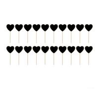 per mini lavagne in legno per piante, 20 pezzi, etichette riutilizzabili da giardino, forme assortite, scrivibili, cancellabili, segnali, in legno naturale, per eventi domestici (a forma di cuore)