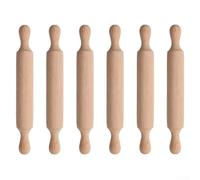 Per mini mattarelli in legno per bambini e principianti, per pasticceria e artigianato, confezione da 6 strumenti in legno naturale per impasti e progetti di modellazione