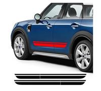 Per Mini Per Cooper Per Countryman F60 Adesivo Cofano Tronco Racing Sport Strisce Cofano Lungo Kit Carrozzeria Posteriore Gonna Laterale Porta(Silver gray,The whole set)
