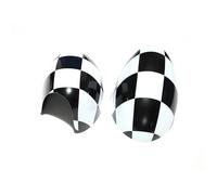 Per Mini per Cooper S per Hatchback Convertible R50 R52 R53 Copri specchietti retrovisori Black Flag Decorazione Accessori per auto Coprispecchietti laterali per auto(Grid,Right Hand Drive)