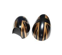 Per Mini per Cooper S per Hatchback Convertible R50 R52 R53 Copri specchietti retrovisori Black Flag Decorazione Accessori per auto Coprispecchietti laterali per auto(Gold Jack,Left Hand Drive)
