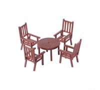 per mini per mobili da per giardino in Scala 1:75 per Diorami e Case delle Bambole - Set Tavolo e Sedia Realistici per Hobbisti