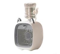 per mini Spray Humidifying Fan 3-Speed USB Rechargeable per(Gray) | 3 adjustable speeds, per mist spray function, compact size, USB charging, quiet operation