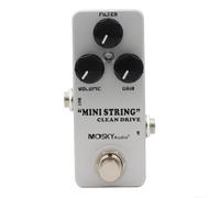 per mini String Clean Drive Pedal caldo analogico suono chitarrista | Dimensioni 94x38x40mm, guscio in metallo leggero, finitura bianca, facile integrazione della pedaliera, pronto per il palco