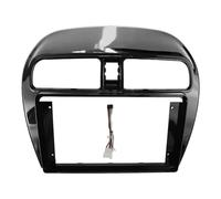 Per MITSUBISHI Per Attrage Per Mirage Per Spacestar 2012-2018 Kit Montaggio Autoradio 2 DIN Da 9 Pollici Pannello Radio DVD Copertura Stereo POMPOMPUR(Piano black cable)