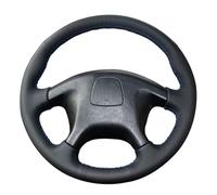 per Mitsubishi per Pajero per Pajero Sport Coprivolante per Auto Cucito A Mano in Pelle Artificiale Nera(Black Thread)