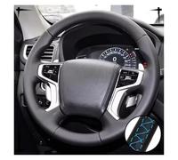 Per Mitsubishi, Per Pajero, Per Sport III, Coprivolante in microfibra nera traforata, cucito a mano(Azzurro)