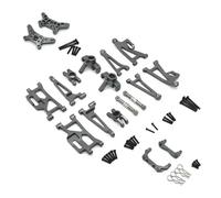 Per MJX 14209 14210 1/14 Metallo Per Braccio Oscillante Sterzo Tazza Sospensione Staffa Guscio Pilastro Asta Sterzo Tazza Posteriore RC Ricambi Auto Ricambio RC Tazza Sterzo(Gray)