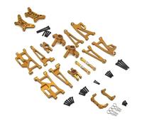 Per MJX 14209 14210 1/14 Set In Metallo Per Forcellone Sterzo Tazza Sospensione Staffa Pilastro Asta Sterzo Tazza Posteriore RC Parti Di Ricambio Per Auto RC Tazza Sterzo(Yellow)