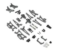 Per MJX 14209 14210 1/14 Set In Metallo Per Forcellone Sterzo Tazza Sospensione Staffa Pilastro Asta Sterzo Tazza Posteriore RC Parti Di Ricambio Per Auto RC Tazza Sterzo(Gray)
