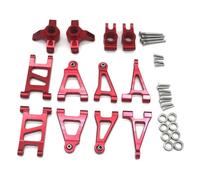 Per MJX 14303 14301 14302 1/14 Kit Di Sterzo Con Braccio Oscillante Anteriore E Posteriore In Metallo Per RC 4WD Accessori E Ricambi Per Auto Telecomandate Rc Car Fuso A Snodo(Red)