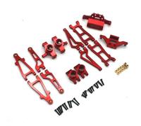 Per MJX 20208 Per JJRC C8811 1/20 Metallo 7 Pezzi Tazza Sterzo Set Braccio Oscillante Auto Telecomandata Veicoli Cingolati Parti E Sostituzioni Parti Aggiornamento RC(Red)