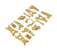 Per MJX H16 16207 16208 16209 16210 1/16 Kit Di Parti Di Aggiornamento Auto RC Braccio Sospensione Anteriore E Posteriore In Metallo Barra Di Collegamento Dello Sterzo RC Ricambi Accessori(Yellow)