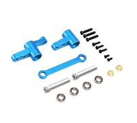 Per MJX Per Hyper Go 14210 14209 H14BM 1/14 Gruppo Sterzo Con Cuscinetto Albero Collegamento Metallo RC Accessorio Biella RC(Blue)