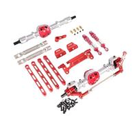 Per MN Per MN82 LC79 Per MN78 Modello 1/12 RC Car Parts Kit Di Montaggio Anteriore E Posteriore In Metallo Accessori Ricambio RC Ammortizzatore(SilverandRed)