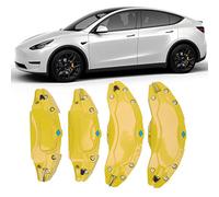 Per Model Y Copri Pinza Auto Sportivo - 4 Pezzi Copri Pinza Ruota Giallo Rosso, Protezione Protezione Pinza Freno Per Ruote 19/20 Y 2017-2023 (Giallo)