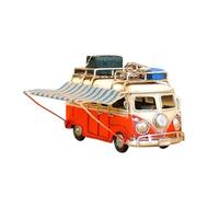 Per Modello Di Auto In Ferro Ornamento Decorativo In Miniatura Modello Realistico Camper D'epoca Auto Turismo(Blue A)