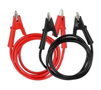 Per morsetti a coccodrillo cavi elettrici Set con nucleo in rame e guscio in PVC isolato per multimetro per cavi jumper 15a 1500v coppia rossa per la casa fai da te risoluzione dei problemi 39 pollici