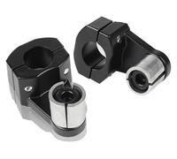Per Motociclette Morsetti Da 22 Mm E 28 Manubri Rialzati Riser Con Montaggio Nero Argento Motocross Cross Manubrio Riser(Black 1 Set)