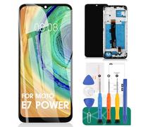 per Motorola Moto E7 6,5'' Schermo LCD per Moto E7 Power Schermo di Ricambio E7i LCD E7i Power Touch digitalizzatore XT2097-13 Kit di Riparazione (Non Adatto per Moto E7 6,2'', Nero con Cornice)