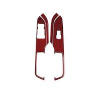 Per Mustang 2015-2021 Pannello Di Controllo Del Finestrino Del Della Portiera Decorazione Adesivi Auto Fibra Carbonio Rossa Interni Auto Copertura Bocchetta Condizionata Dell'auto