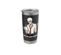 Per My Last Nerve Dark Funny Sarcastico Burnout Scheletro Art Bicchiere termico in acciaio inox doppia parete