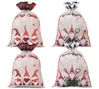 Per Natale Sacchetti Regalo Con Coulisse Confezione da 4 per Bomboniere e Regali
