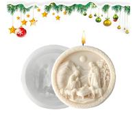 per natività in silicone - Gesù Candela Bandela, Easy Release 3D per sapone Craft | di natale con cerotto in rotonda per decorazione di sapone per in resina da