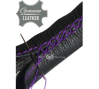 Per Nissan Figaro 1989-1991 Vera Verde Scuro Lusso Volante IN Pelle Cover