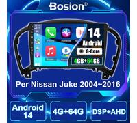Per Nissan Juke 2004~2016 Android 14 Autoradio CarPlay Navi GPS SWC AUX 4GB+64GB