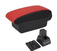 Per Nissan Per Versa Per Almera 2020-2024 Bracciolo Centrale Scatola Portaoggetti Posacenere Portabicchieri Pelle PU Ricarica USB LED Bracciolo Portaoggetti(B5 black border 3USB)