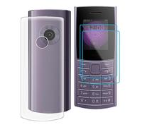 per Nokia 110 4G 2023 Cover e 2 Pezzi Pellicola Vetro Temperato, KJYF Transparent Sottile Case Anti-Shock Morbido TPU-Silicone Custodia per Nokia 110 4G 2023 (1.8") - Cristallo