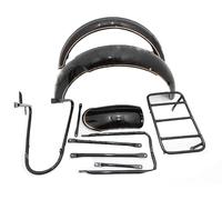 Per Norton 16H Acciaio Nero Anteriore & Posteriore Set Con Completo Stay Kit Aes