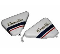 Per Norton Commando 750 Cassetta Attrezzi Olio Tank Pannello Laterale Bianco Blu