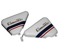 Per Norton Commando 750 Cassetta Attrezzi Olio Tank Pannello Laterale Bianco Blu