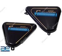 Per Norton Commando Roadster 850 Laterale Set Nero Dipinta D'Oro a Strisce Aes