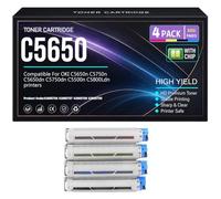 Per OKI Cartucce toner C5650n C5750n C5650dn C5750dn C5500n C5800Ldn Cartucce toner C5650 43865708 43865707 43865706 43865705 Stampanti,4Pack-C5650