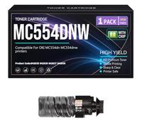 Per OKI MC554dn MC554dnw Cartucce toner con chip Alta capacità | Compatibili con MC554dn Nero Ciano Giallo Magenta 842835 842836 842837 842838 Stampanti,Black-MC554dnw