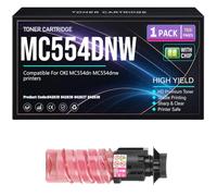 Per OKI MC554dn MC554dnw Cartucce toner con chip Alta capacità | Compatibili con MC554dn Nero Ciano Giallo Magenta 842835 842836 842837 842838 Stampanti,Magenta-MC554dnw