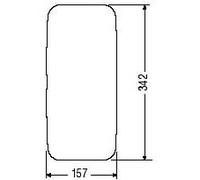 PER AUTOCARRO FIAT 300 VETRO DI RICAMBIO 342x157 PER SPECCHIO RETROVISORE