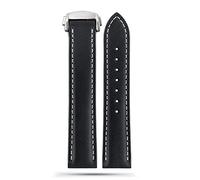 Per Omega Seamaster 300 150 Speedmaster 007 AT150 cinturino per orologio marrone cinturino Deployant Clasp 19 mm 20 mm 21 mm cinturino in pelle italiana (colore: un blu argento, dimensioni: 20 mm