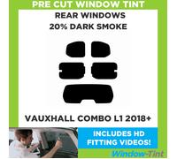 Per Opel Combo L1 2018 + Pre Taglio Pellicola Finestrini Posteriore 20% Dark